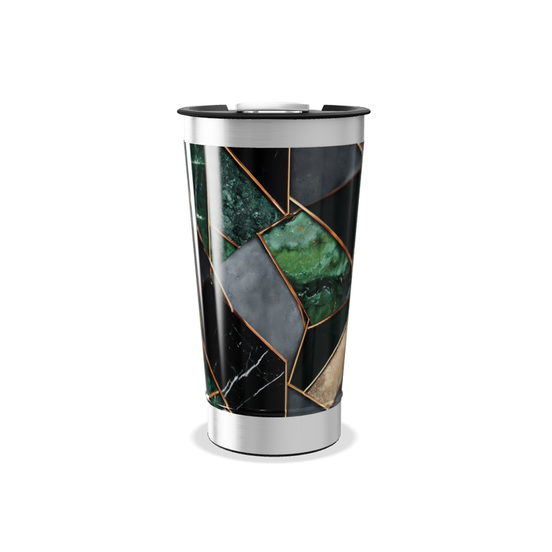 Copo Térmico - Verde com Estampa Geométrica