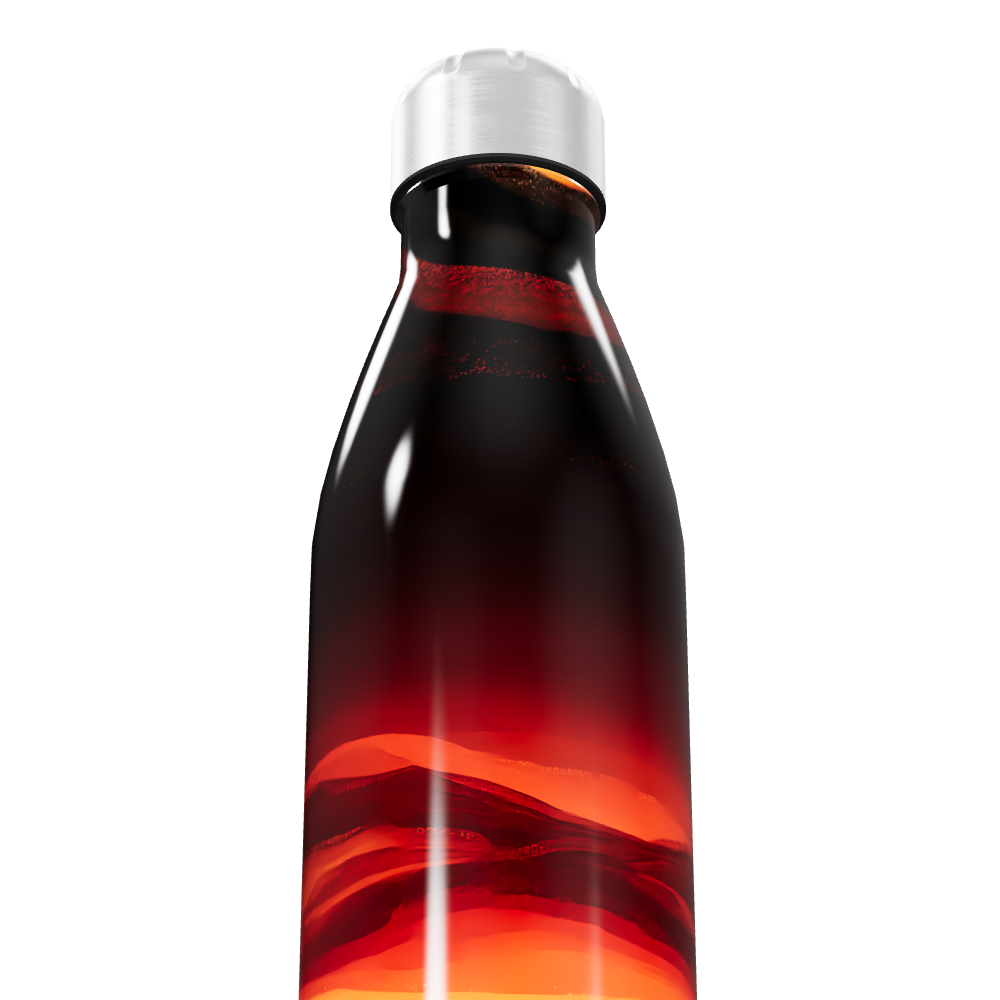 Garrafa Inox - Estampa Vermelha e Laranja