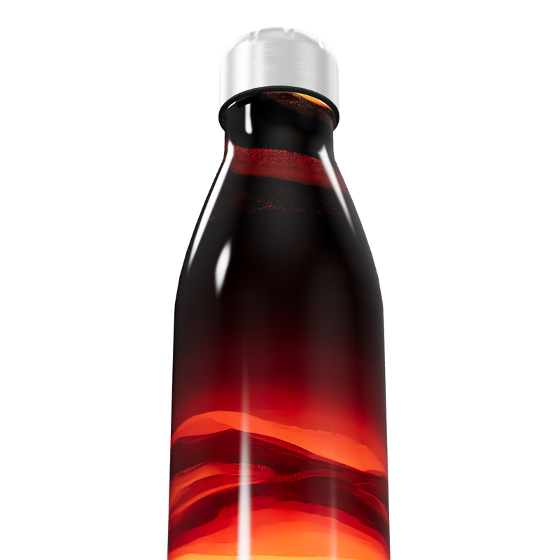 Garrafa Inox - Estampa Vermelha e Laranja