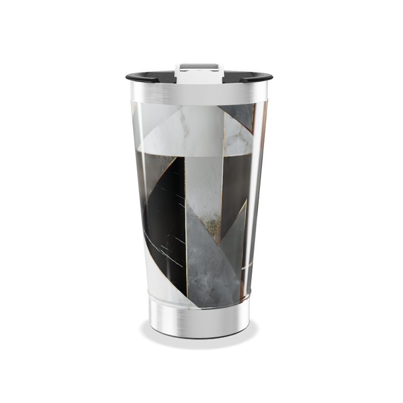 Copo Térmico - Geométrico Preto e Branco