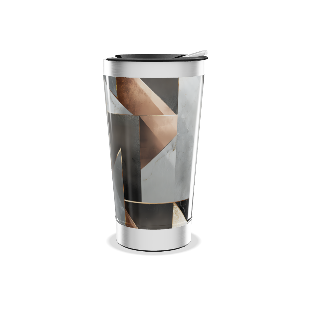 Copo Térmico - Geométrico Preto e Branco