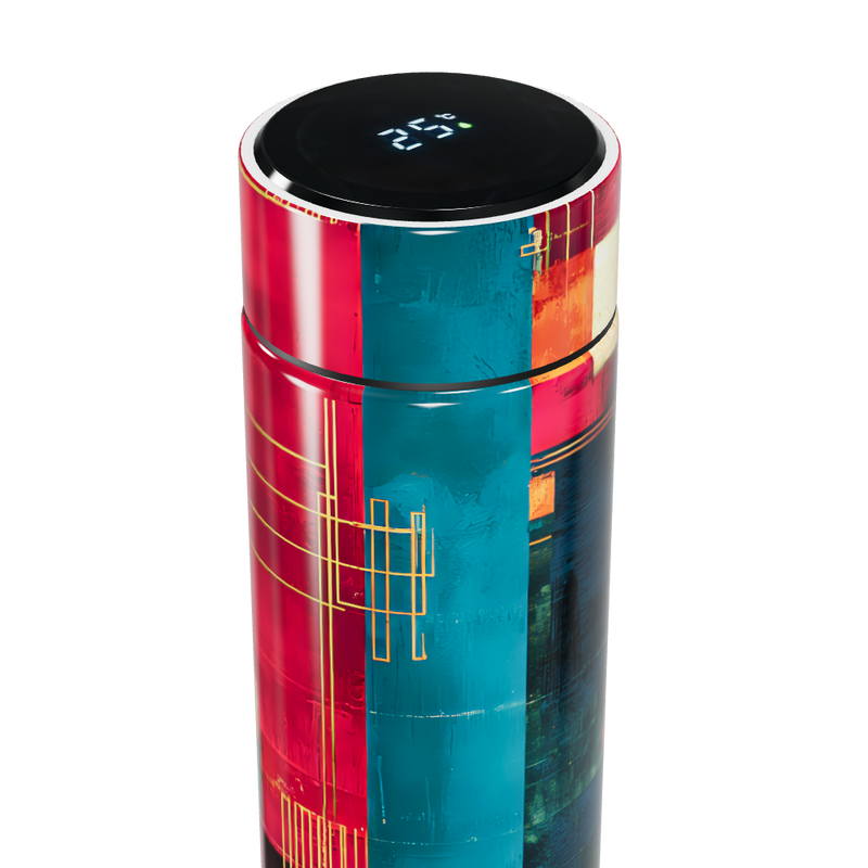 Garrafa Térmica Touch - Estampa Colorida Abstrata