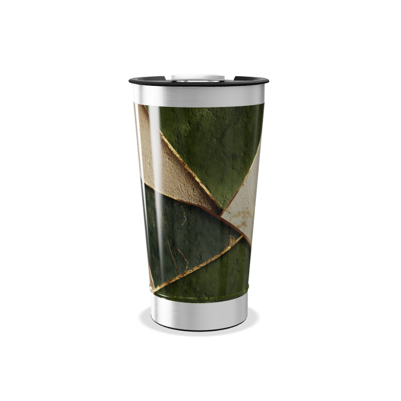 Copo Térmico - Mármore Verde e Branco