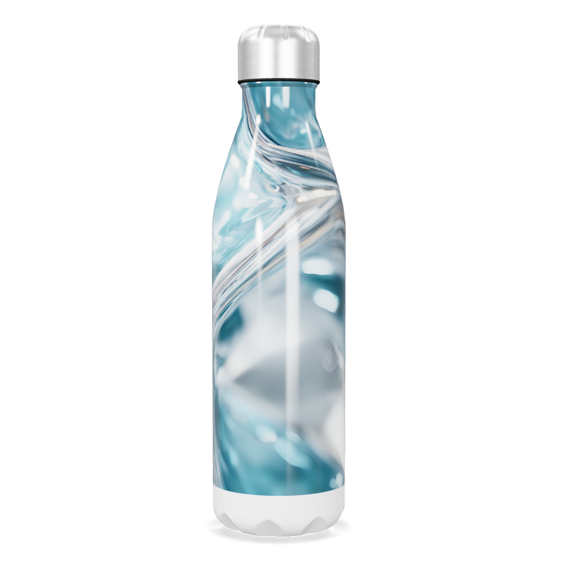 Garrafa Inox - Azul com Efeito Marmorizado