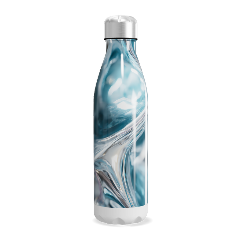 Garrafa Inox - Azul com Efeito Marmorizado