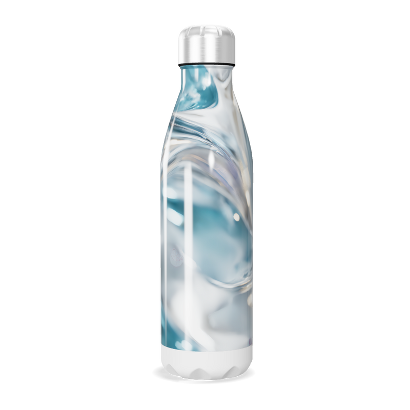 Garrafa Inox - Azul com Efeito Marmorizado