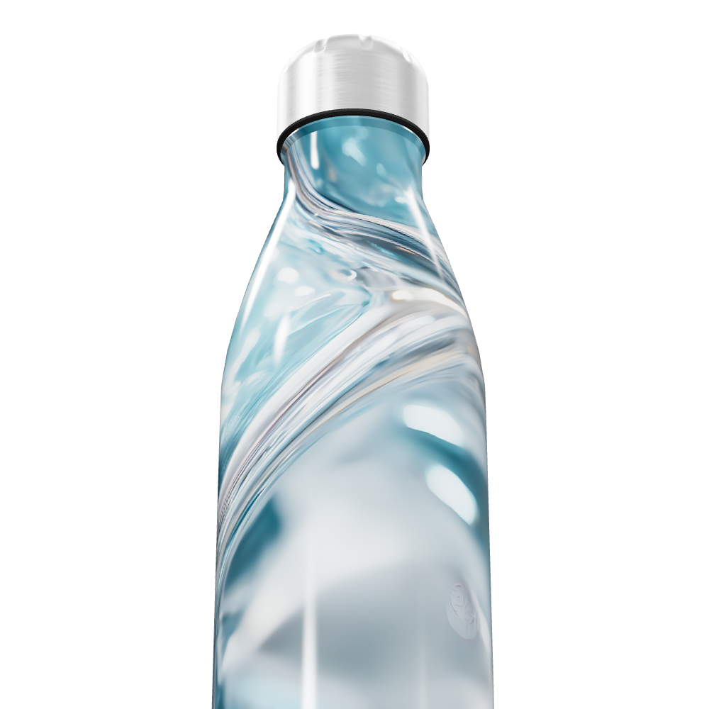 Garrafa Inox - Azul com Efeito Marmorizado