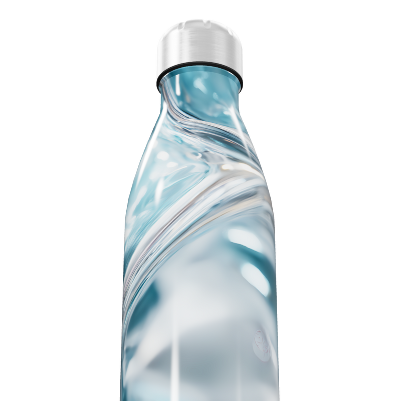 Garrafa Inox - Azul com Efeito Marmorizado