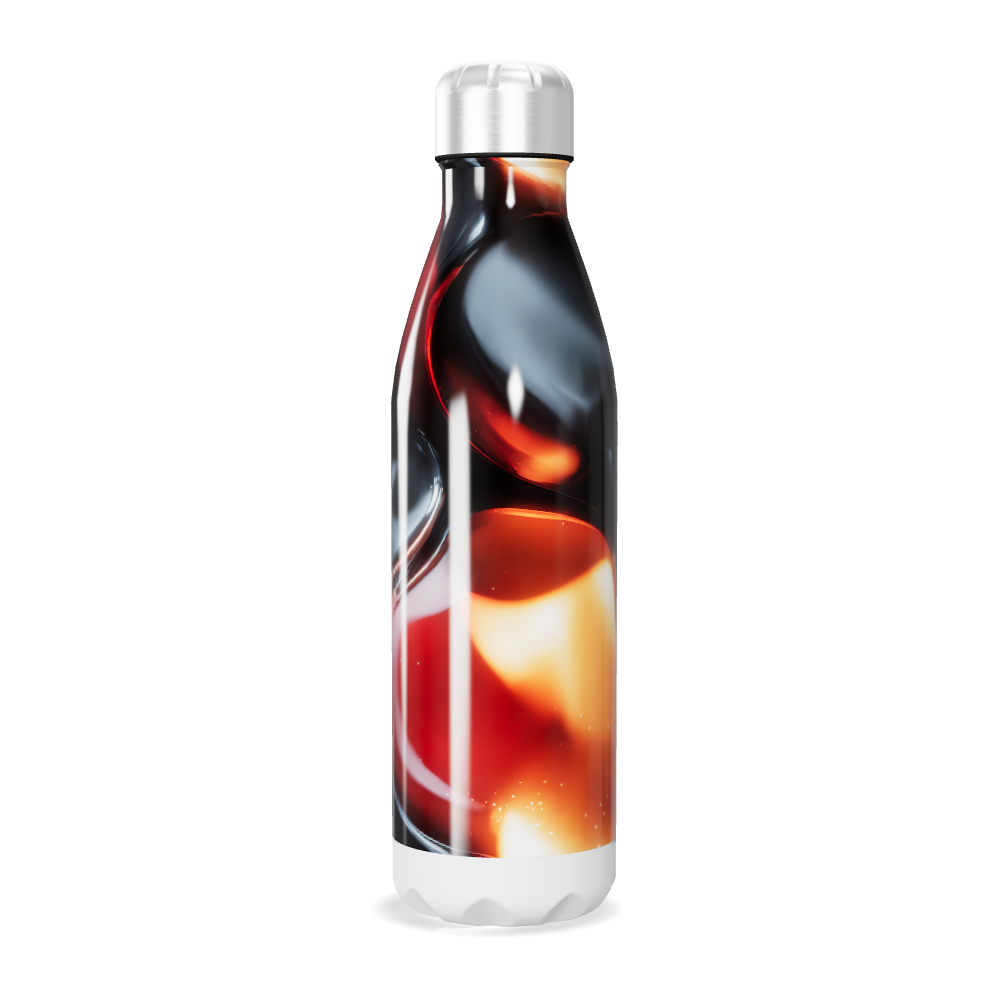 Garrafa Inox - Estampa Vermelha Preta