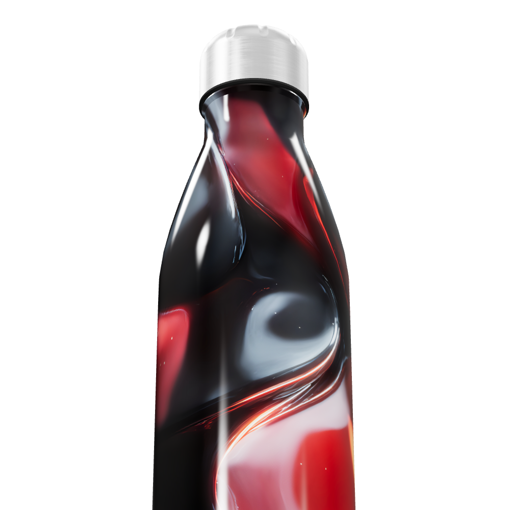 Garrafa Inox - Estampa Vermelha Preta