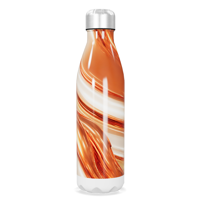 Garrafa Inox - Estampa Laranja e Branca