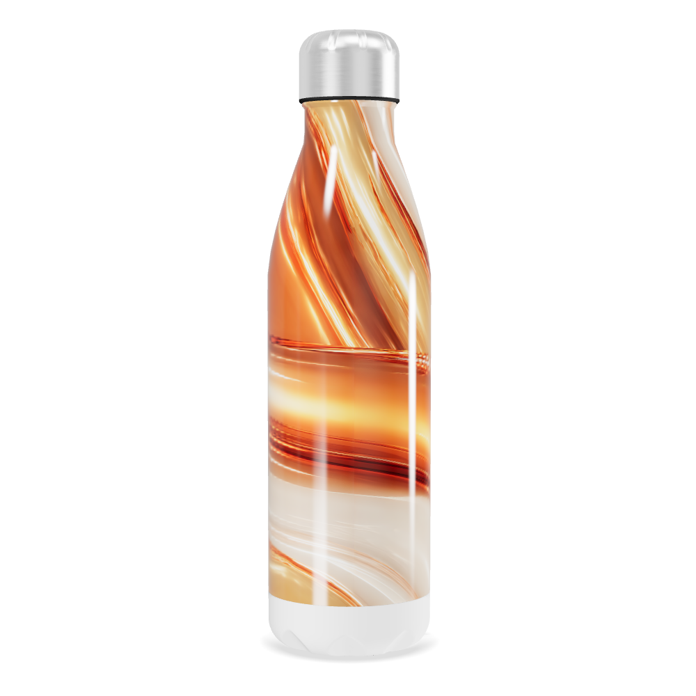 Garrafa Inox - Estampa Laranja e Branca