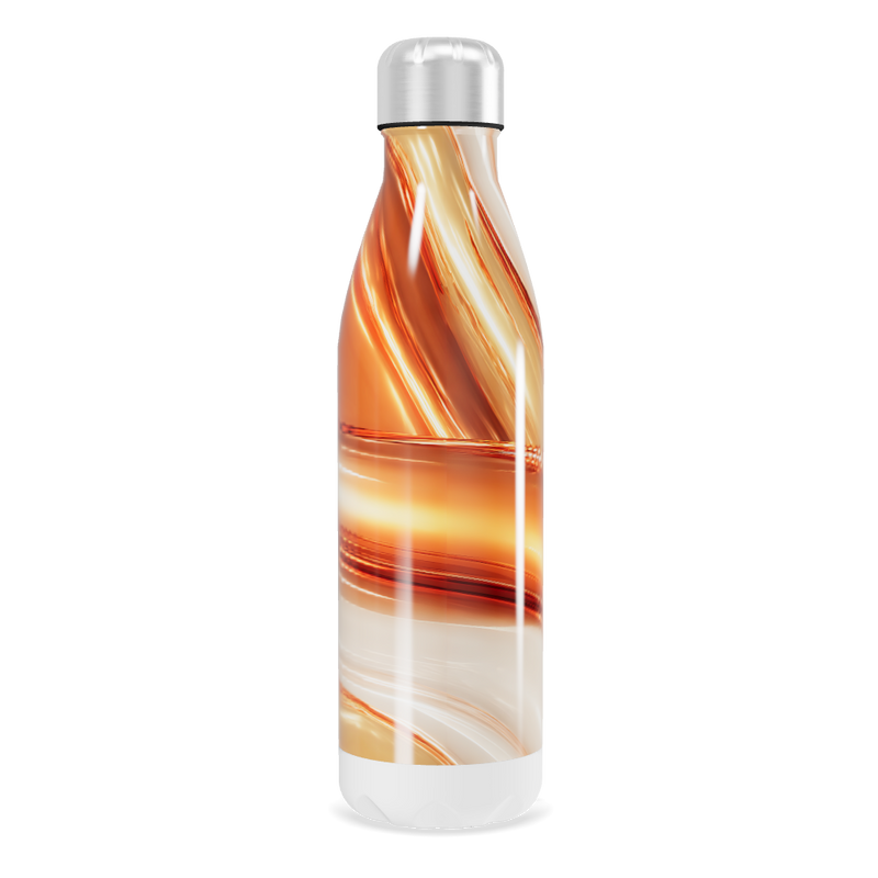 Garrafa Inox - Estampa Laranja e Branca
