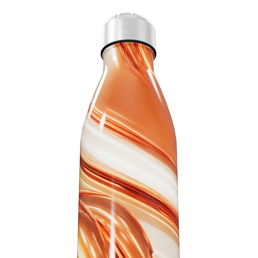 Garrafa Inox - Estampa Laranja e Branca