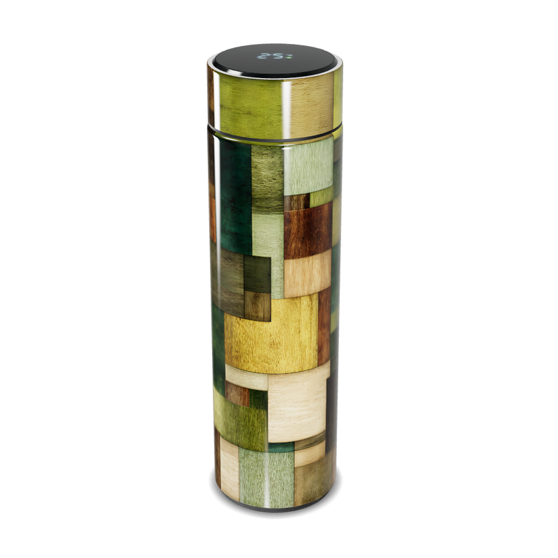 Garrafa Térmica Touch - Estampa Colorida Madeira