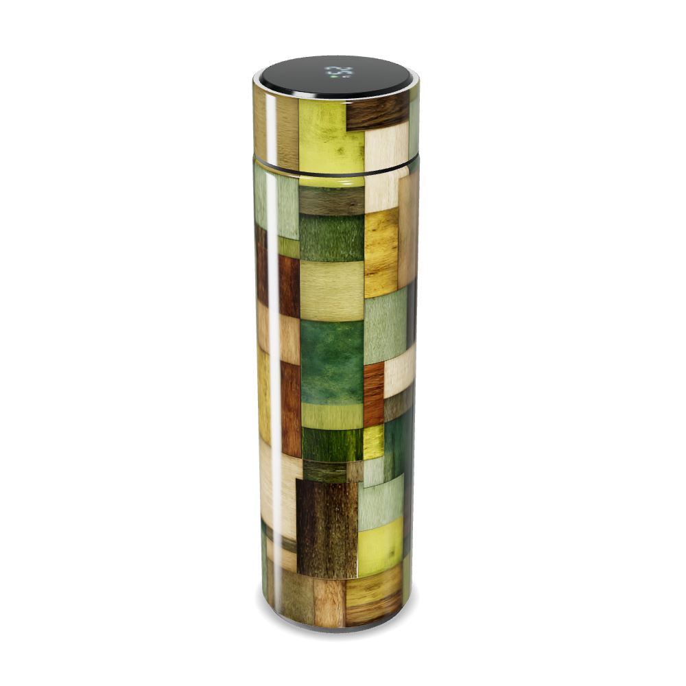 Garrafa Térmica Touch - Estampa Colorida Madeira