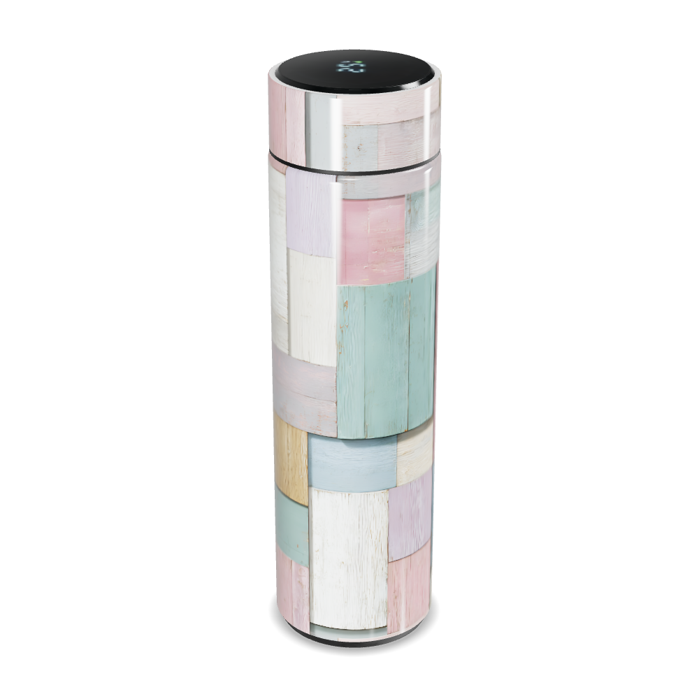 Garrafa Térmica Touch - Estampa Colorida Madeira