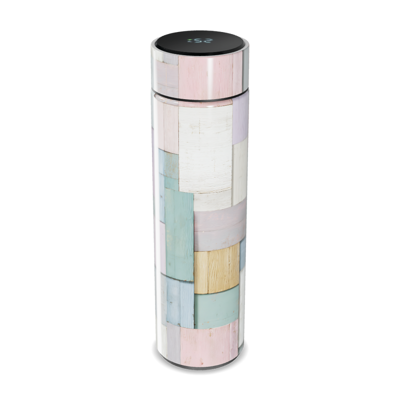 Garrafa Térmica Touch - Estampa Colorida Madeira