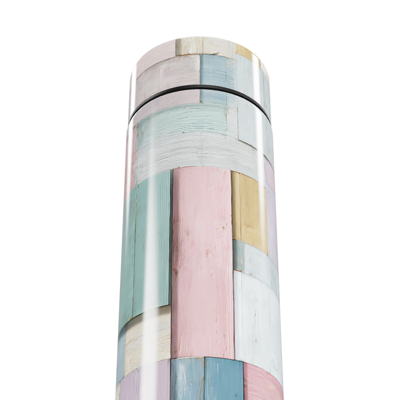 Garrafa Térmica Touch - Estampa Colorida Madeira