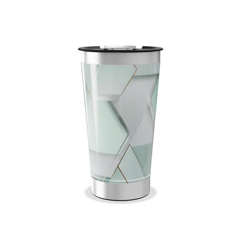 Copo Térmico - Verde com Linhas Geométricas