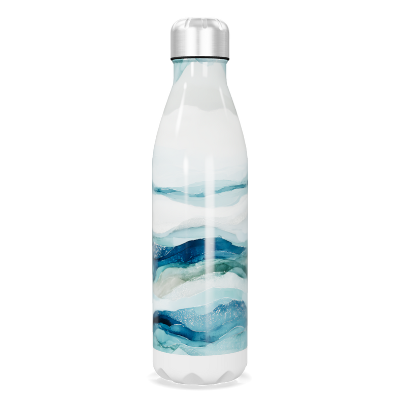 Garrafa Inox - Estampa Ondas Azul