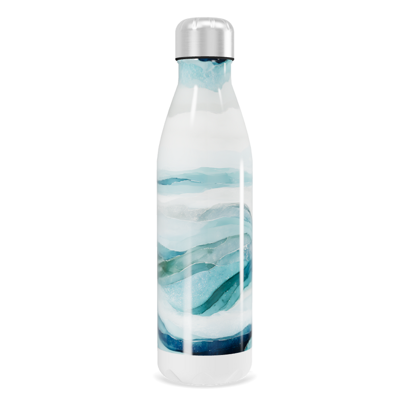 Garrafa Inox - Estampa Ondas Azul