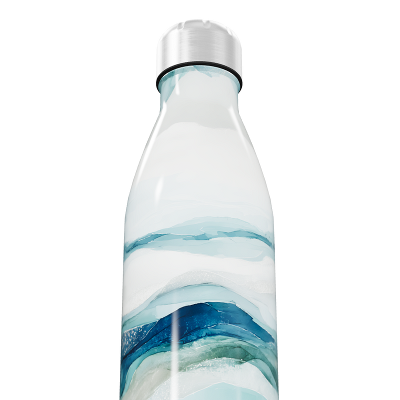 Garrafa Inox - Estampa Ondas Azul