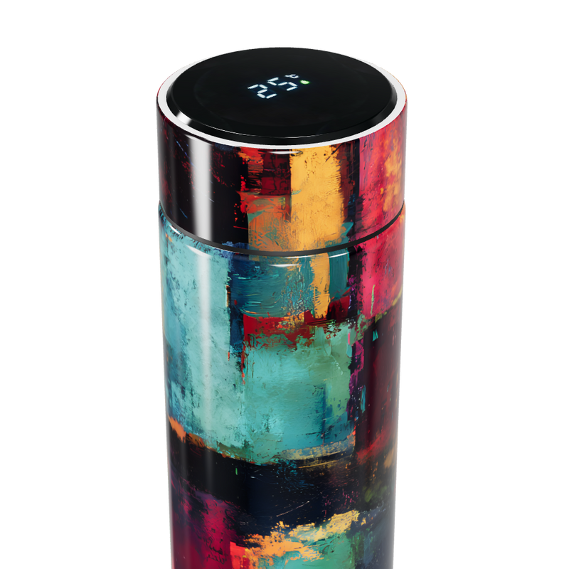Garrafa Térmica Touch - Estampa Colorida Abstrata