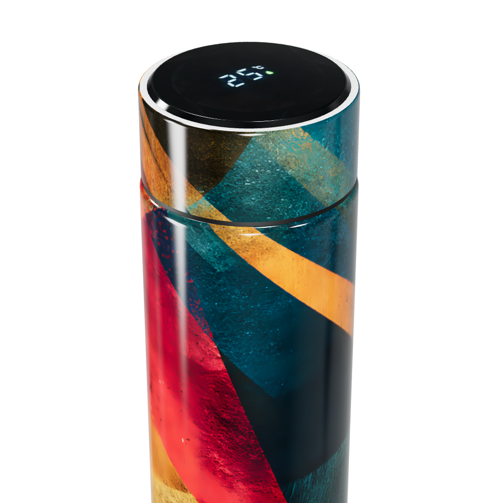 Garrafa Térmica Touch - Colorida com Estampa Abstrata