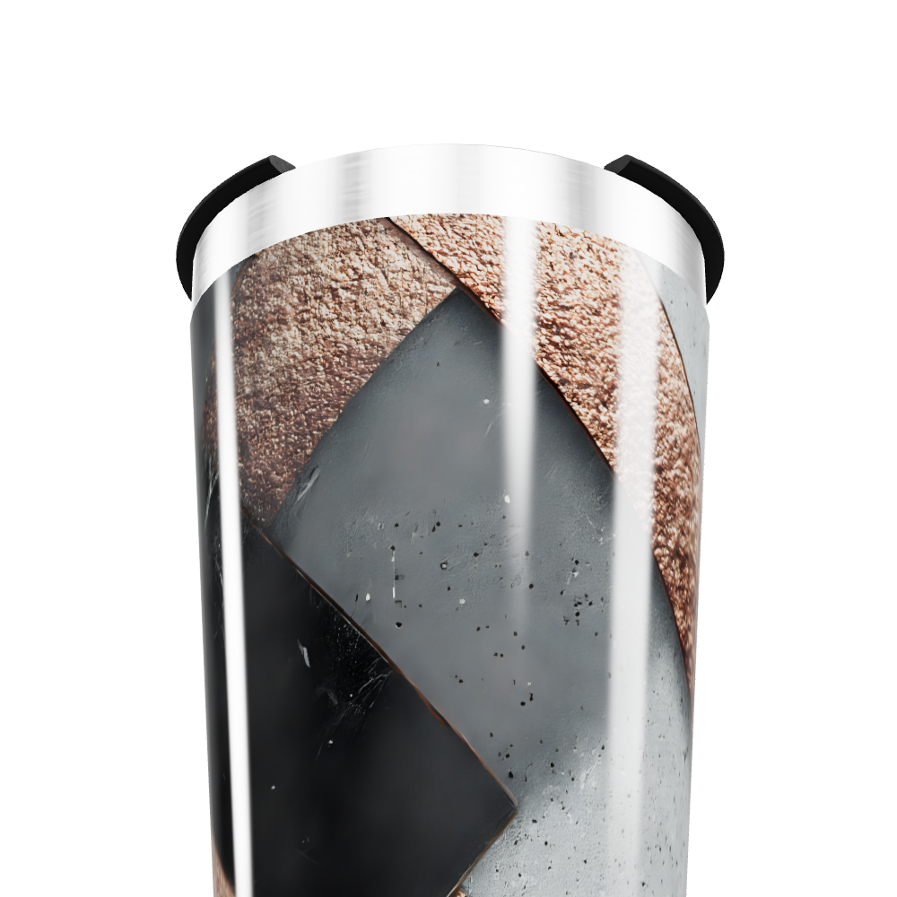 Copo Térmico - Design Geométrico Preto e Bege