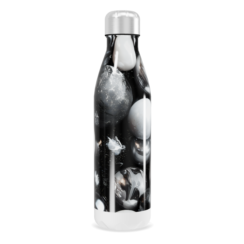 Garrafa Inox - Estampa Marmorizada Branca