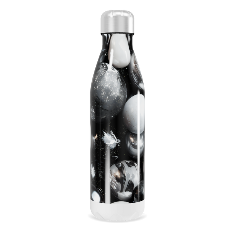 Garrafa Inox - Estampa Marmorizada Branca