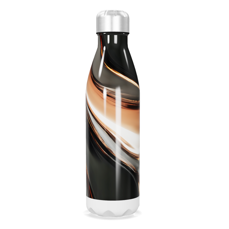 Garrafa Inox - Estampa Abstrata Preto e Bronze
