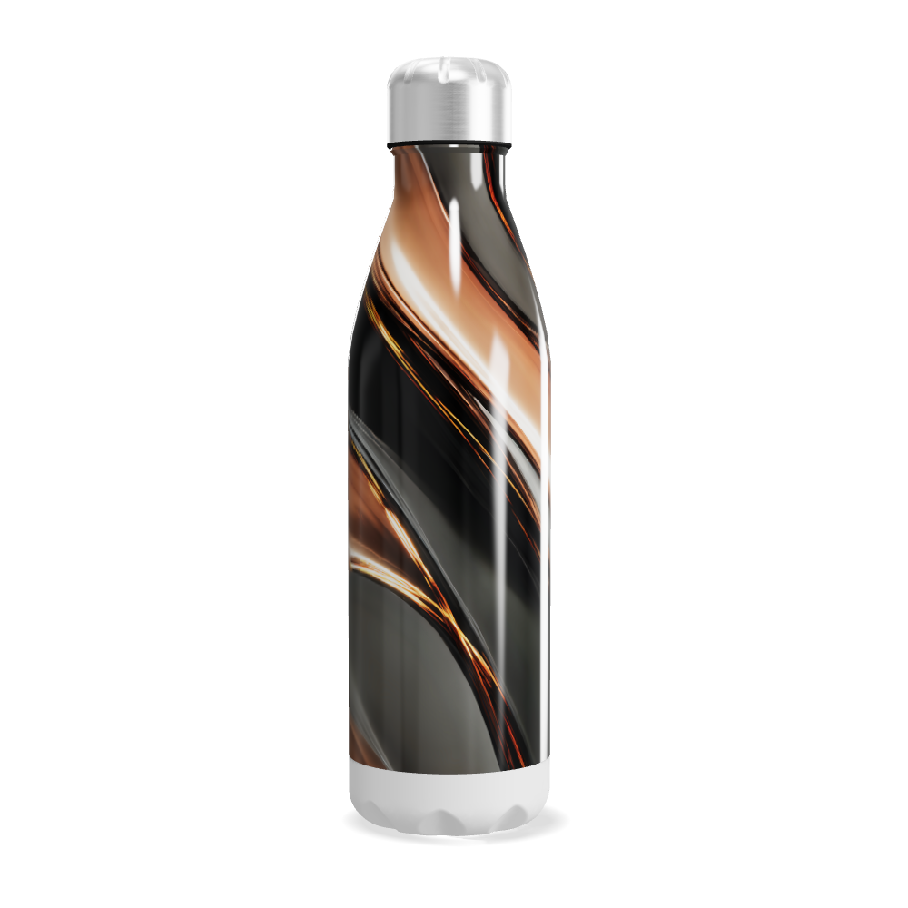 Garrafa Inox - Estampa Abstrata Preto e Bronze