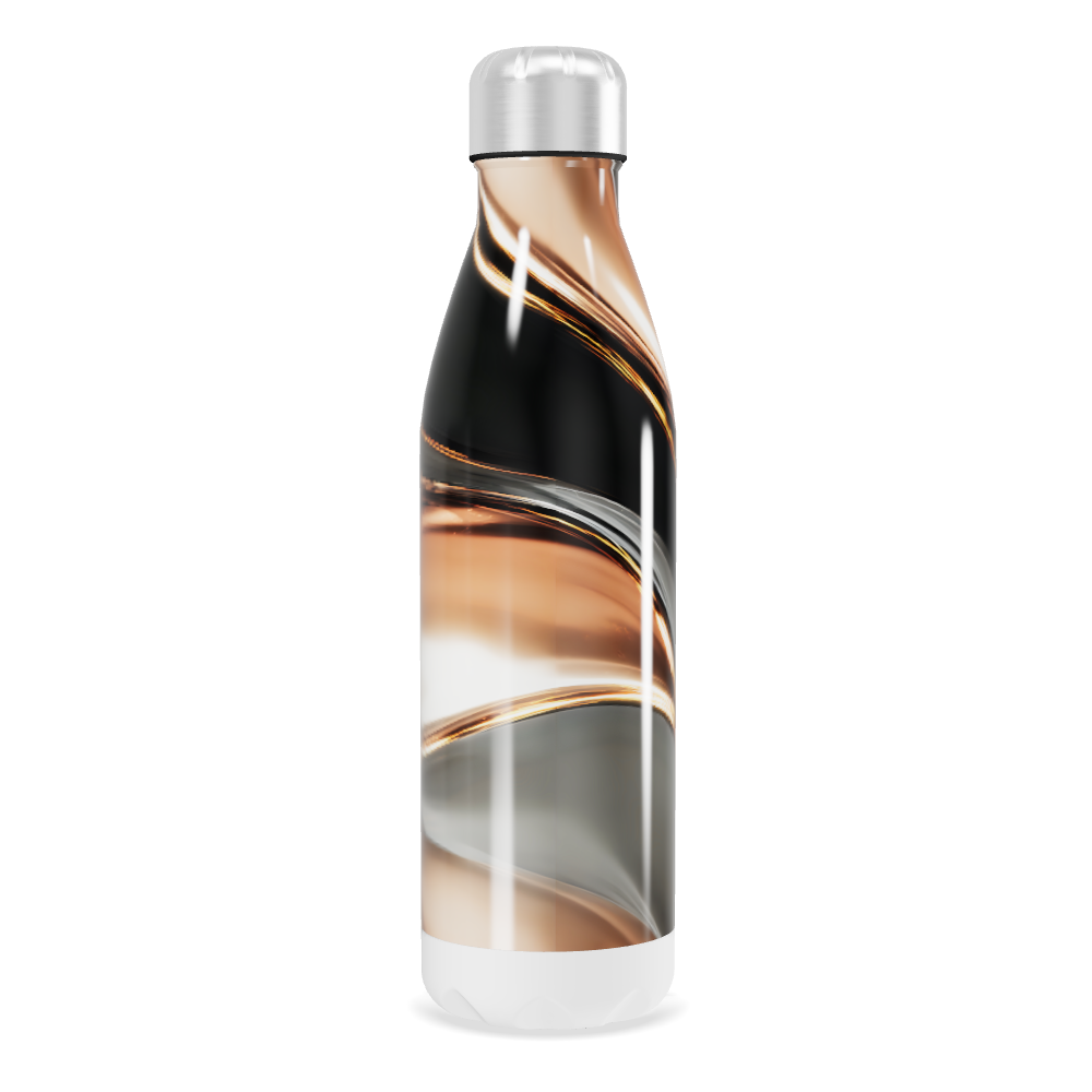 Garrafa Inox - Estampa Abstrata Preto e Bronze