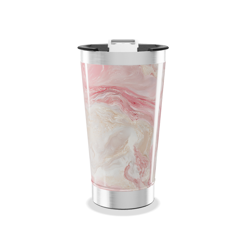 Copo Térmico - Mármore Rosa Inox