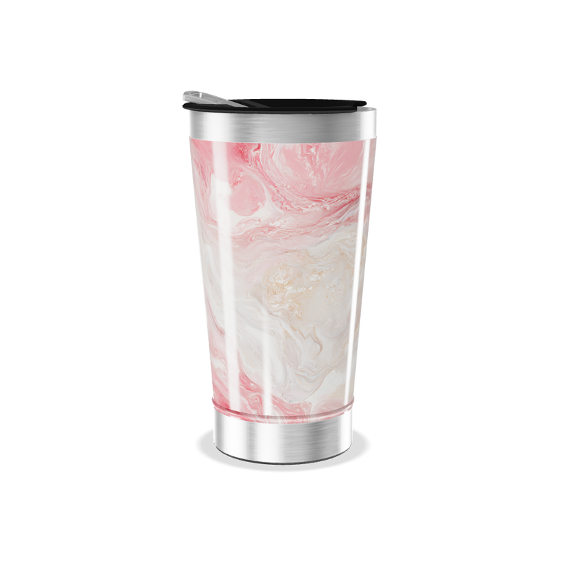 Copo Térmico - Mármore Rosa Inox