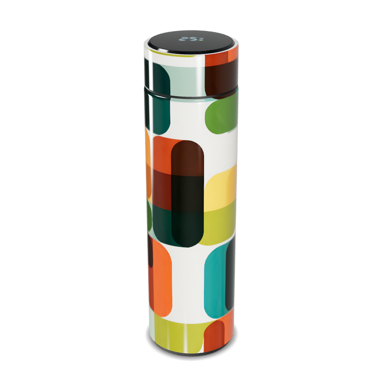 Garrafa Térmica Touch - Colorida com Estampa Geométrica