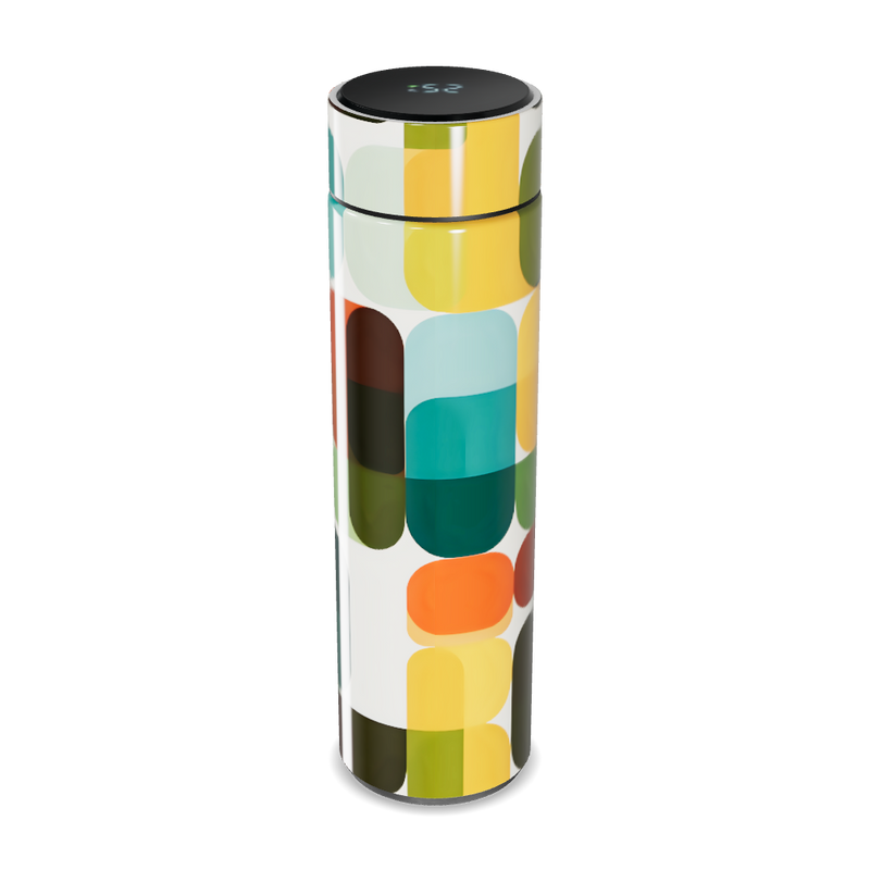 Garrafa Térmica Touch - Colorida com Estampa Geométrica