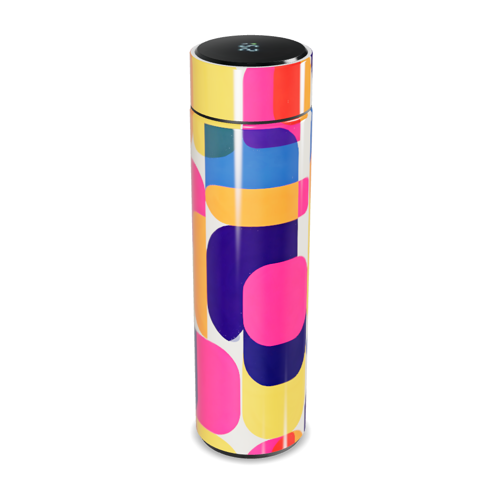 Garrafa Térmica Touch - Colorida com Estampa Geométrica