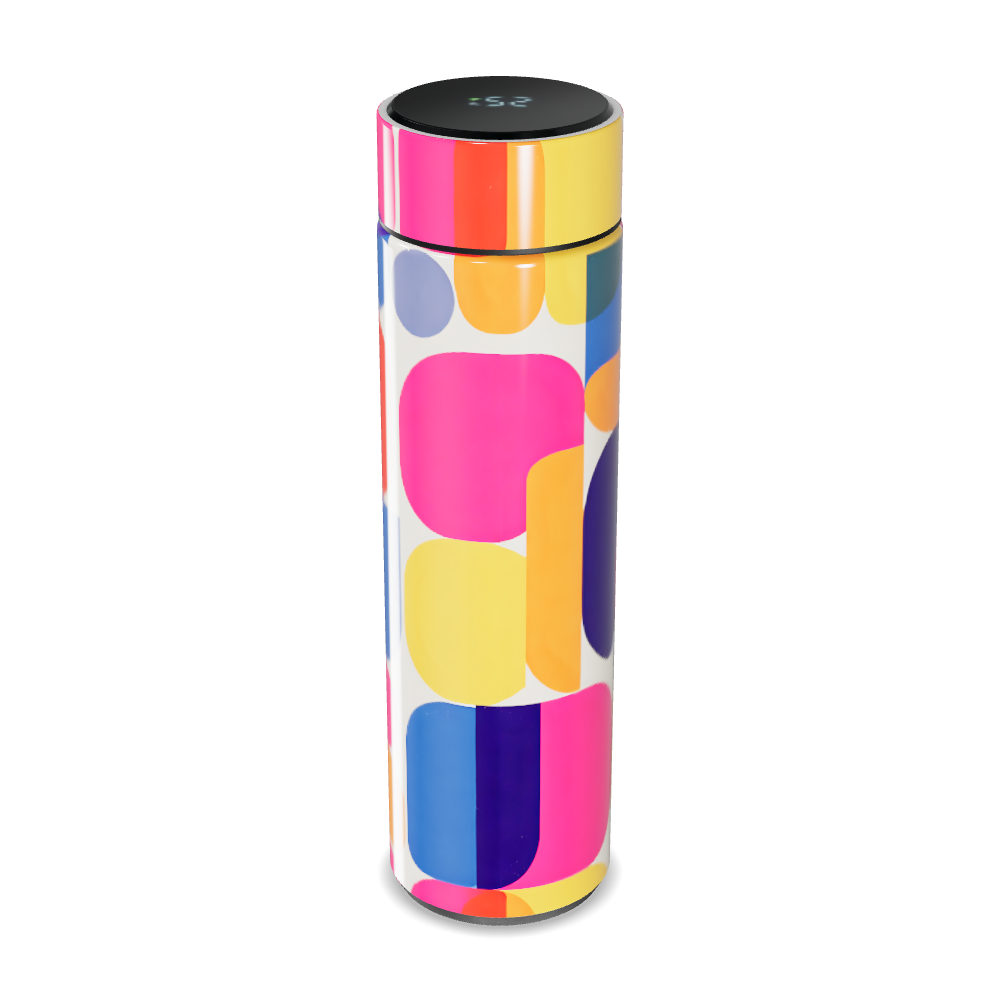 Garrafa Térmica Touch - Colorida com Estampa Geométrica