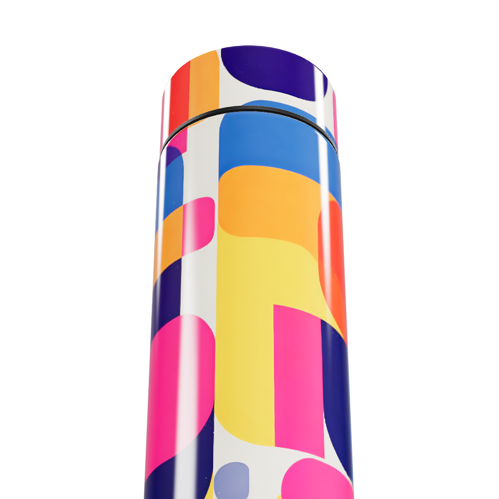 Garrafa Térmica Touch - Colorida com Estampa Geométrica