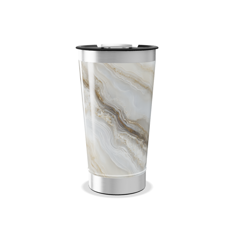 Copo Térmico - Mármore Branco e Bege
