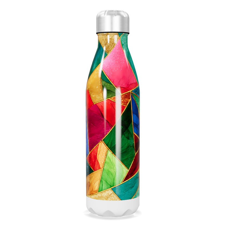 Garrafa Inox - Colorida com Estampa Geométrica