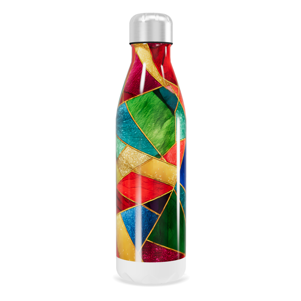 Garrafa Inox - Colorida com Estampa Geométrica