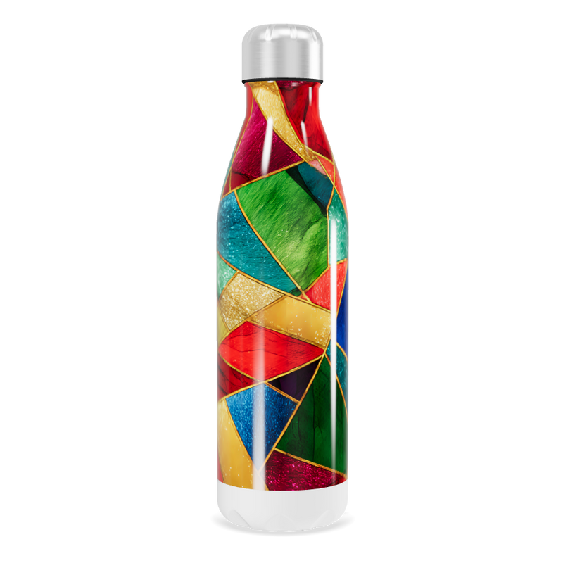 Garrafa Inox - Colorida com Estampa Geométrica