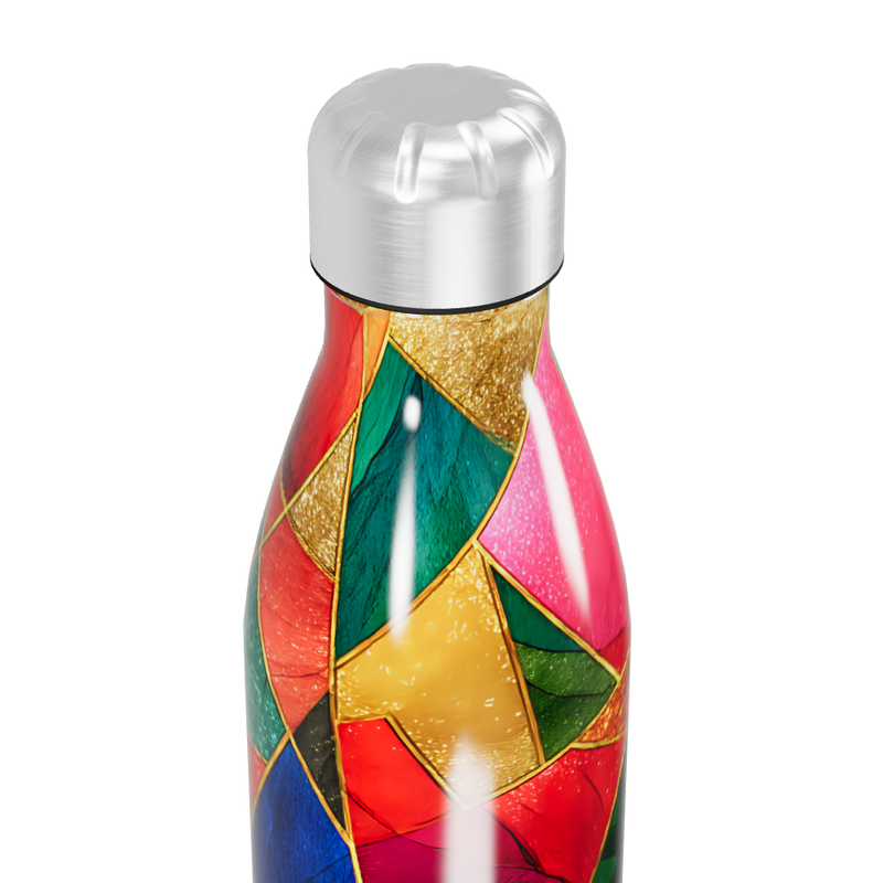 Garrafa Inox - Colorida com Estampa Geométrica