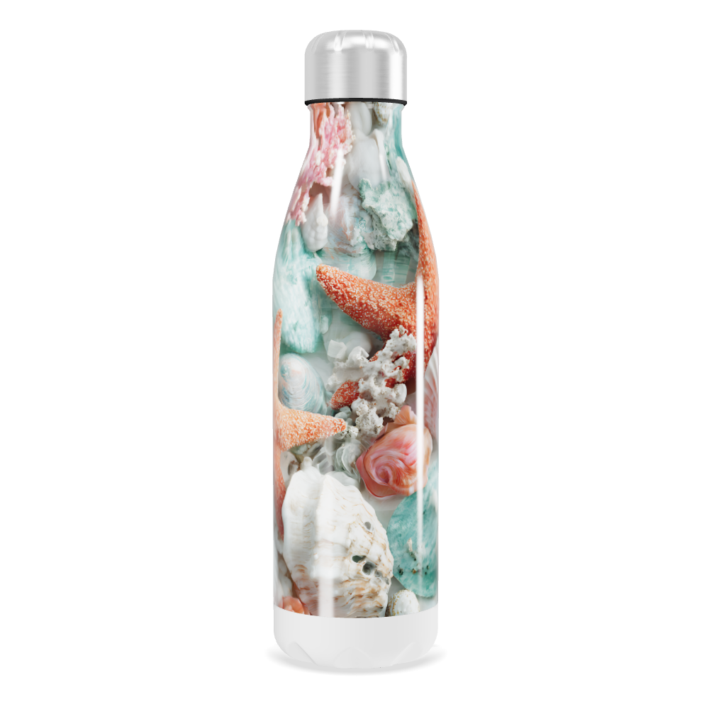 Garrafa Inox - Estampa Conchas Marinhas