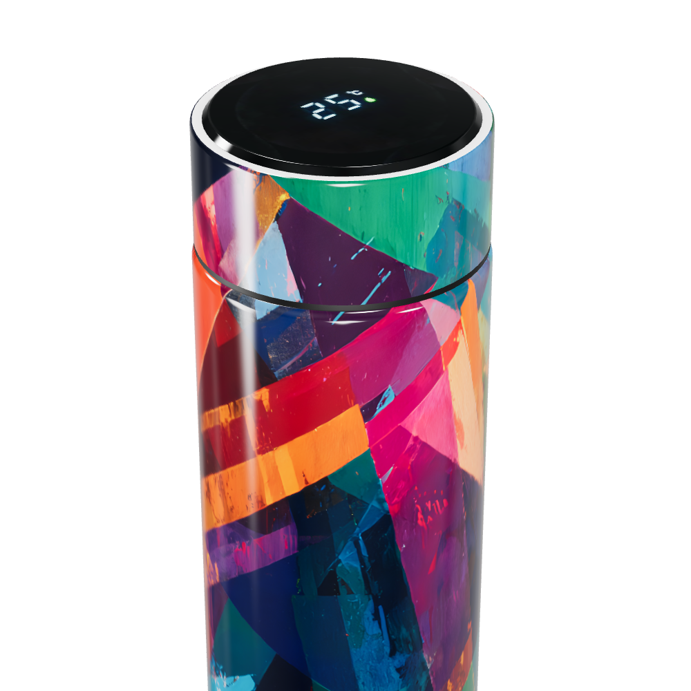 Garrafa Térmica Touch - Estampa Colorida Abstrata