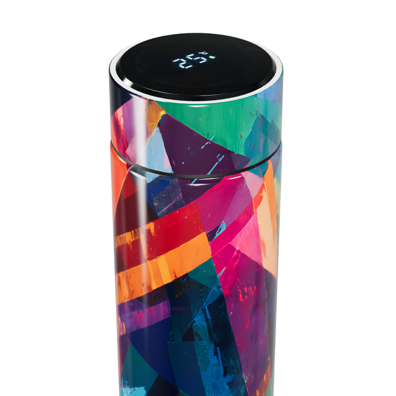 Garrafa Térmica Touch - Estampa Colorida Abstrata